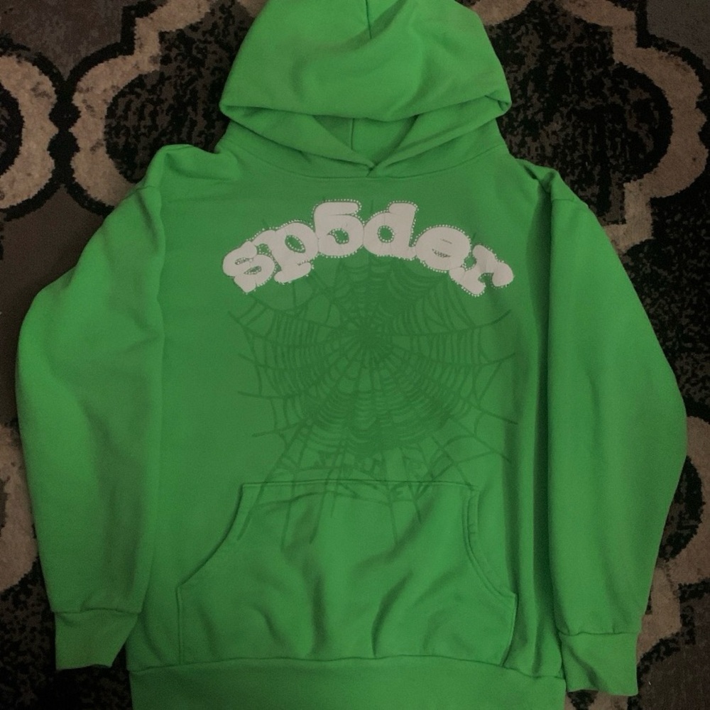 Sp5der Slime Green Hoodie SIZE M | 100% AUTHENTIC | 100% COTTON